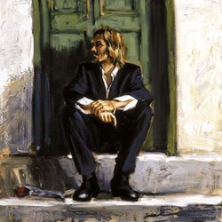 Waiting for the Romance to Come Back I by Fabian Perez - Limited Edition on Canvas sized 14x14 inches. Available from Whitewall Galleries